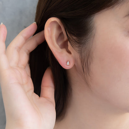 ピアス ニッケルフリー メタル キュービックジルコニア ドロップ ダブルロックキャッチ ピュアチタニウムポスト スタッドピアス