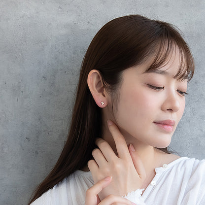 ピアス ニッケルフリー メタル キュービックジルコニア ロンバス クロス ライン ダブルロックキャッチ ピュアチタニウムポスト スタッドピアス