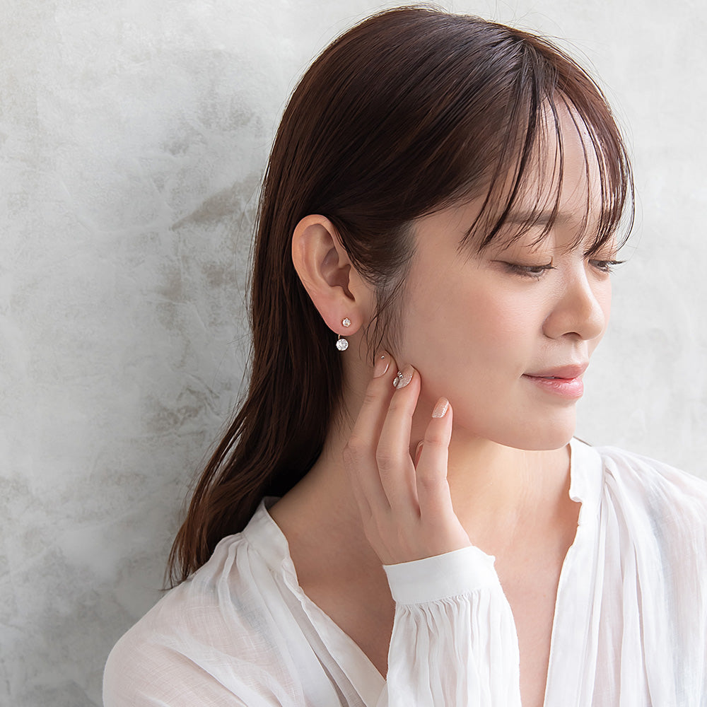 ピアス ニッケルフリー メタル キュービックジルコニア バックキャッチ チタンポスト スタッドピアス