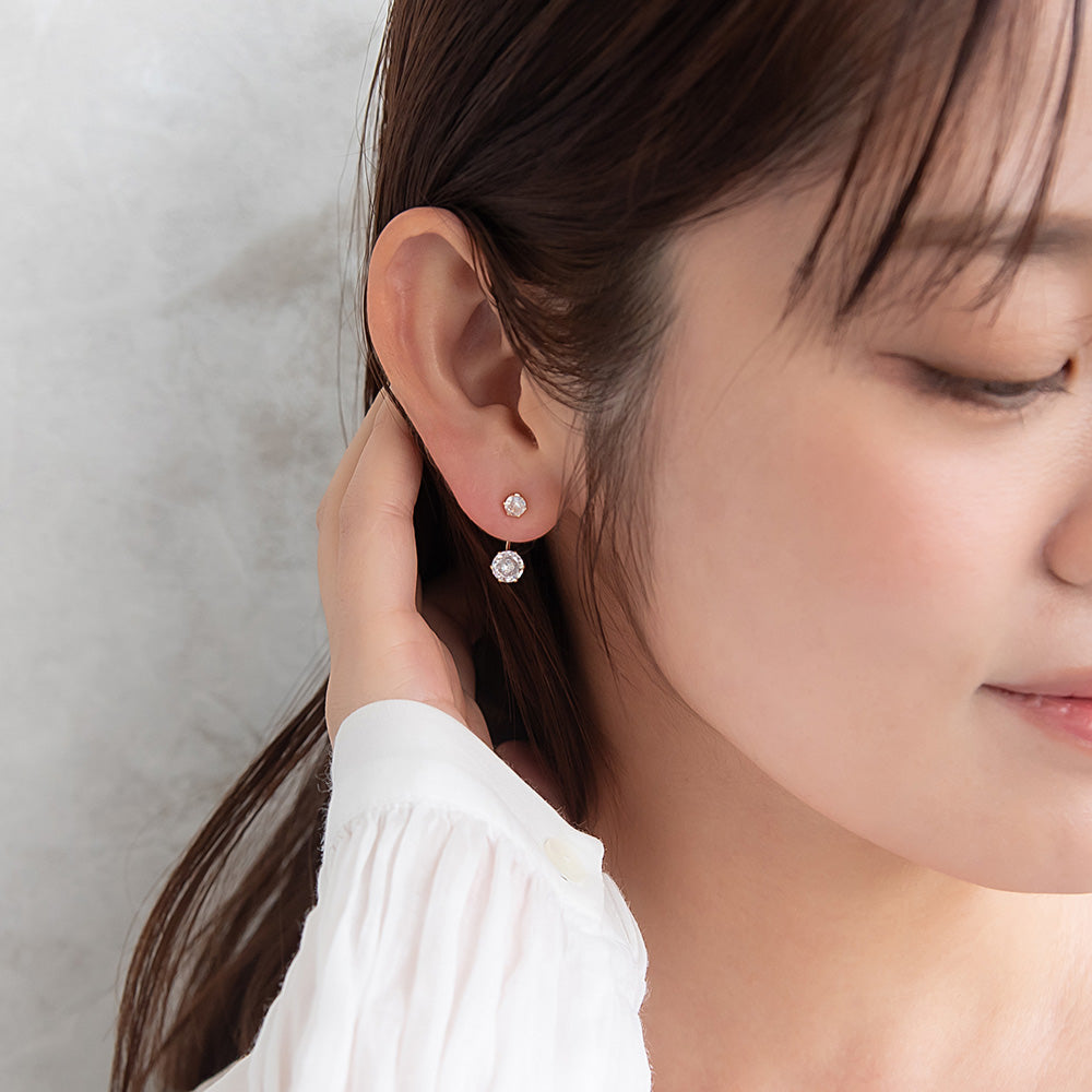 ピアス ニッケルフリー メタル キュービックジルコニア バックキャッチ チタンポスト スタッドピアス