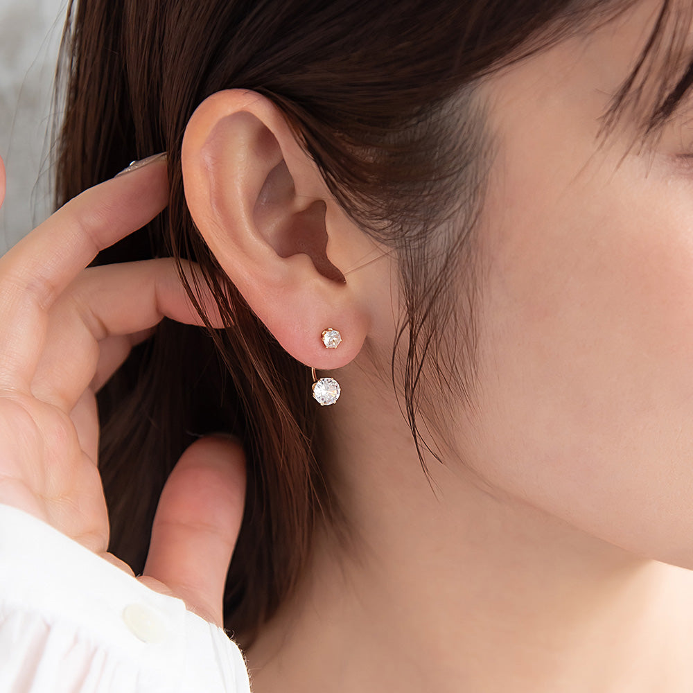 ピアス ニッケルフリー メタル キュービックジルコニア バックキャッチ チタンポスト スタッドピアス