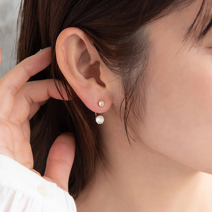 ピアス ニッケルフリー メタル キュービックジルコニア バックキャッチ チタンポスト スタッドピアス