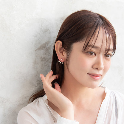 ピアス ニッケルフリー メタル キュービックジルコニア トリプル バックキャッチ チタンポスト スタッドピアス