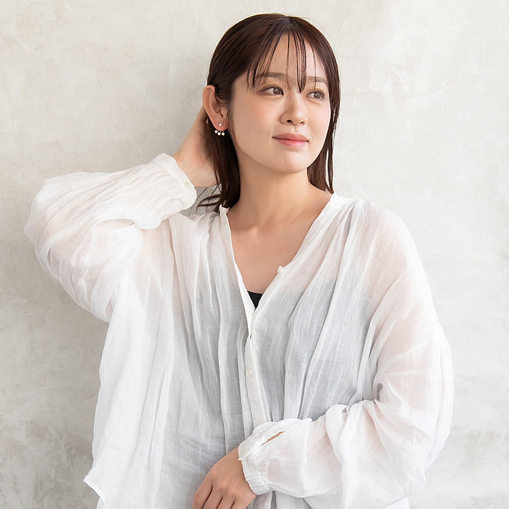 ピアス ニッケルフリー メタル キュービックジルコニア トリプル バックキャッチ チタンポスト スタッドピアス