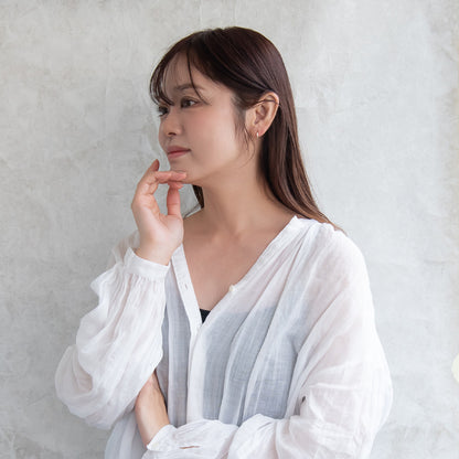 ピアス ニッケルフリー キュービックジルコニア メタル ワンタッチ フープピアス