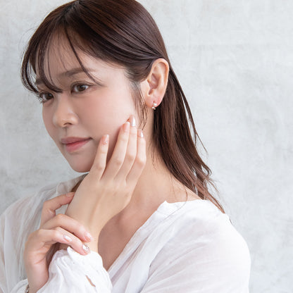 ピアス ニッケルフリー キュービックジルコニア メタル ワンタッチ フープピアス