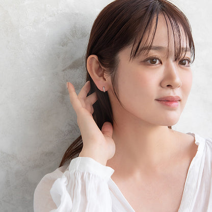 ピアス ニッケルフリー キュービックジルコニア メタル ワンタッチ フープピアス