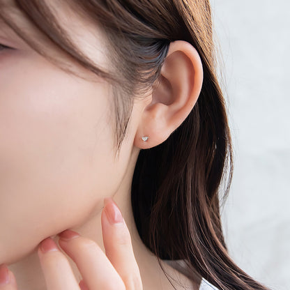 ピアス ニッケルフリー シルバー925 ミニ ハート スタッドピアス