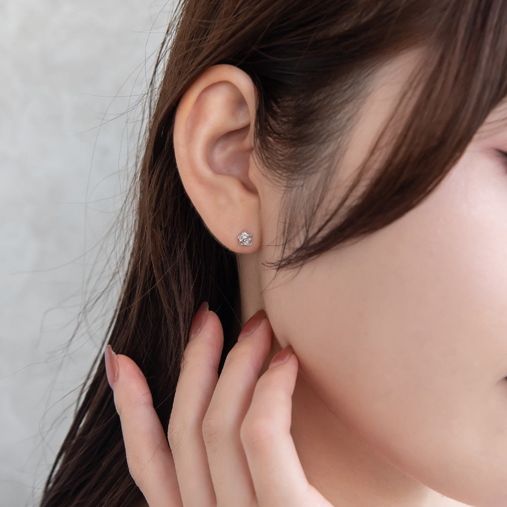 ピアス ニッケルフリー シルバー925 ミニ ローズ スタッドピアス