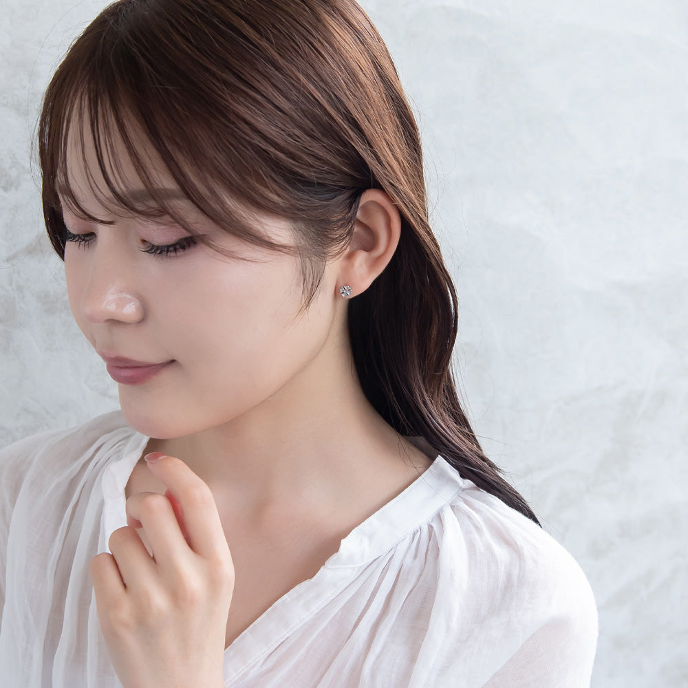 ピアス ニッケルフリー シルバー925 ミニ クロス スタッドピアス