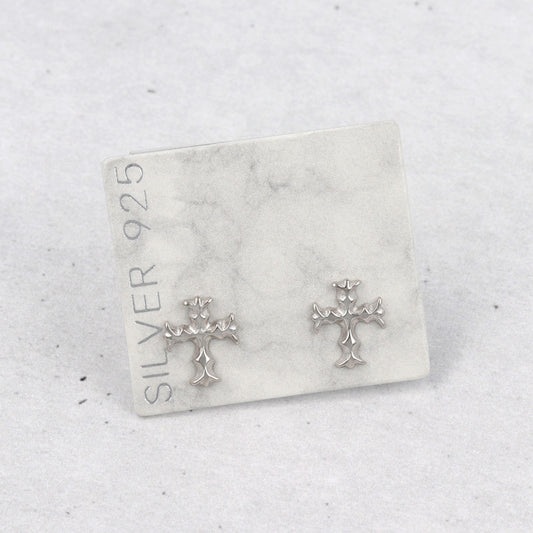 ピアス ニッケルフリー シルバー925 ミニ クロス スタッドピアス