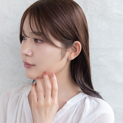 ピアス ニッケルフリー シルバー925 ミニ クロス スタッドピアス