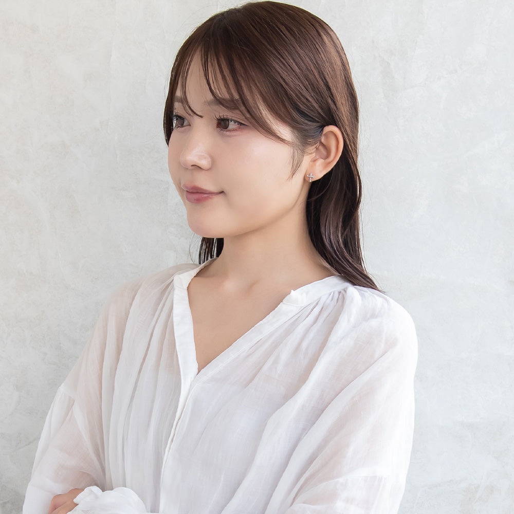 ピアス ニッケルフリー シルバー925 ミニ クロス スタッドピアス