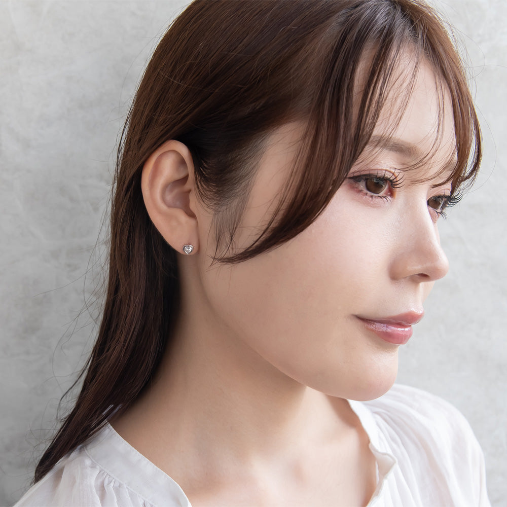 ピアス ニッケルフリー シルバー925 ミニ ハート スタッドピアス