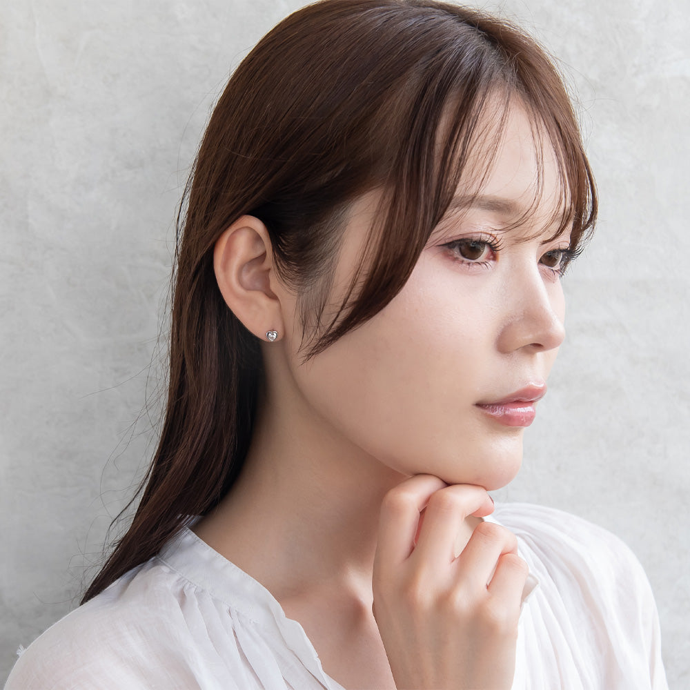 ピアス ニッケルフリー シルバー925 ミニ ハート スタッドピアス