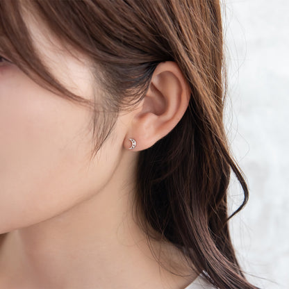 ピアス ニッケルフリー シルバー925 ミニ ムーン スタッドピアス