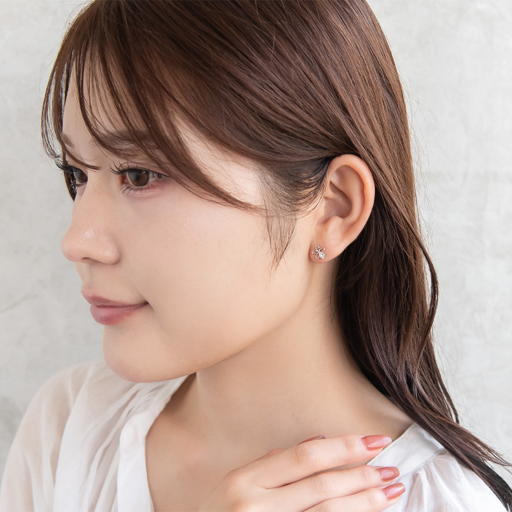 ピアス ニッケルフリー シルバー925 ミニ フラワー スタッドピアス