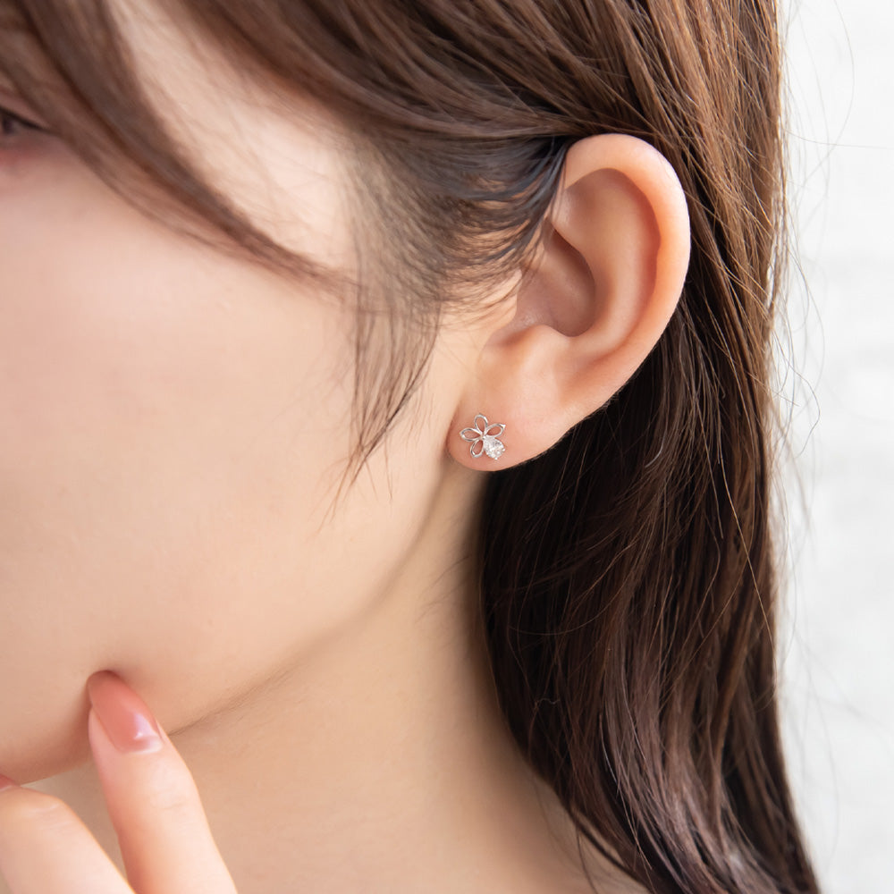 ピアス ニッケルフリー シルバー925 ミニ フラワー スタッドピアス
