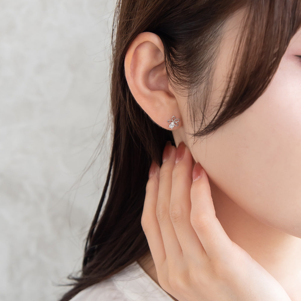 ピアス ニッケルフリー シルバー925 ミニ フラワー スタッドピアス