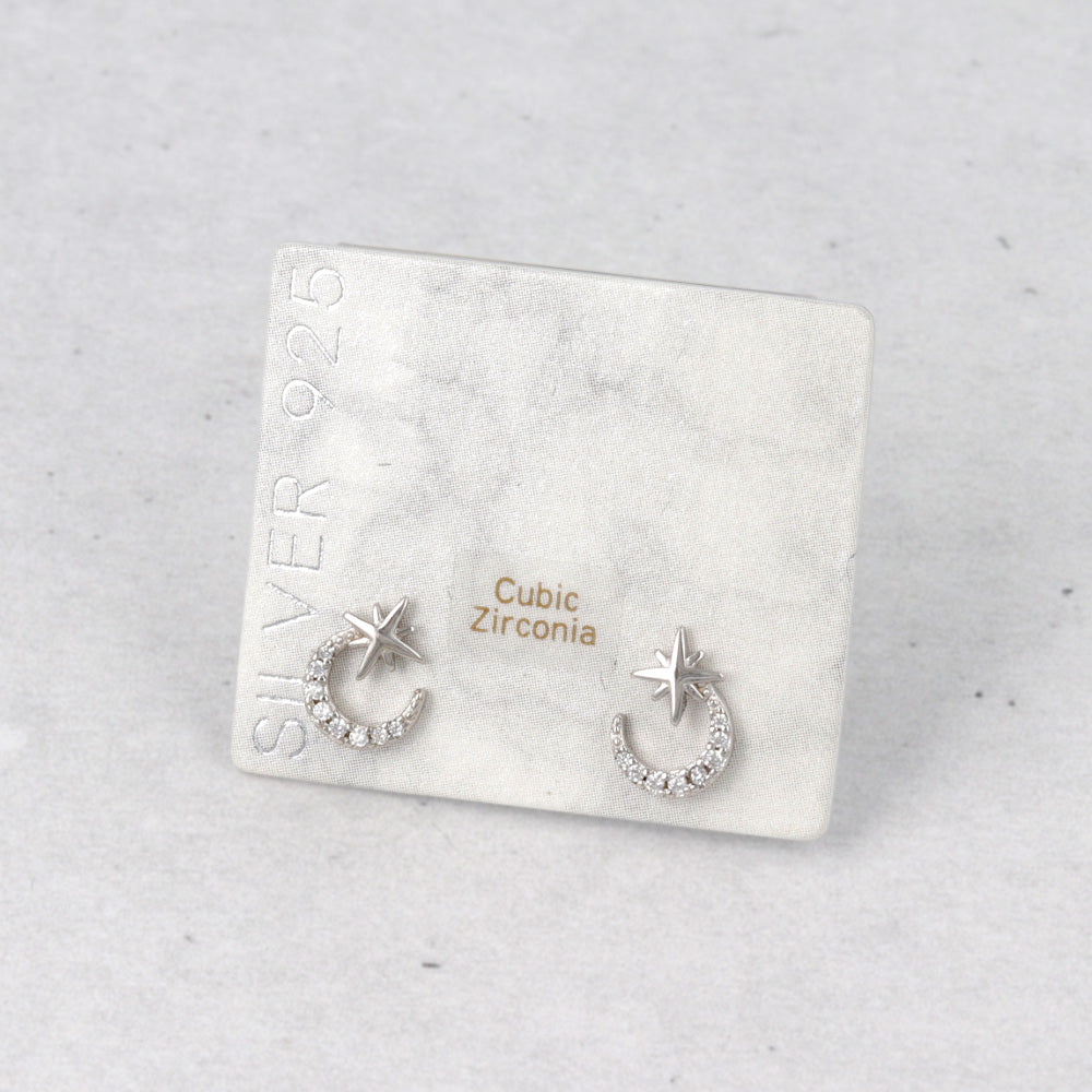 ピアス ニッケルフリー シルバー925 ミニ ムーン スタッドピアス