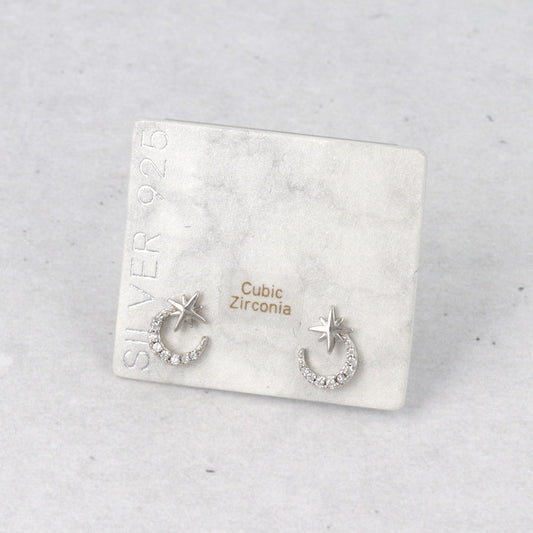 ピアス ニッケルフリー シルバー925 ミニ ムーン スタッドピアス
