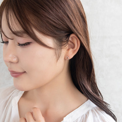 ピアス ニッケルフリー シルバー925 ミニ ムーン スタッドピアス