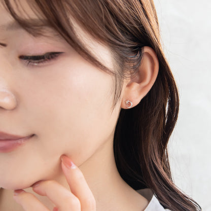 ピアス ニッケルフリー シルバー925 ミニ ムーン スタッドピアス