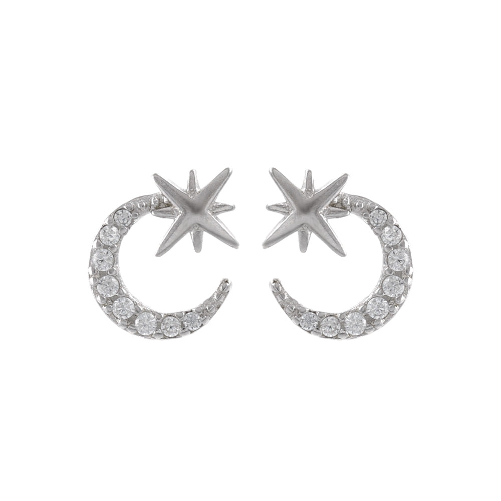 ピアス ニッケルフリー シルバー925 ミニ ムーン スタッドピアス
