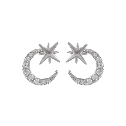 ピアス ニッケルフリー シルバー925 ミニ ムーン スタッドピアス
