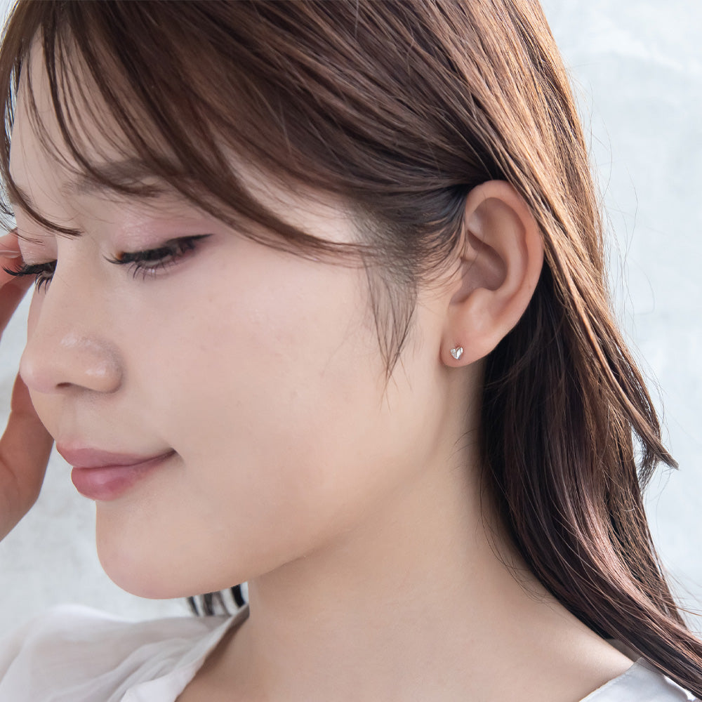 ピアス ニッケルフリー シルバー925 ミニ ハート スタッドピアス