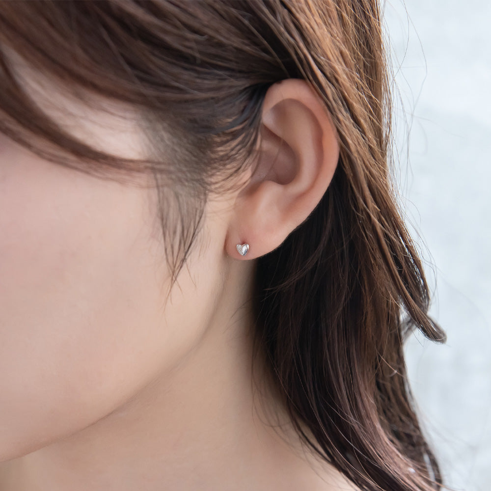 ピアス ニッケルフリー シルバー925 ミニ ハート スタッドピアス