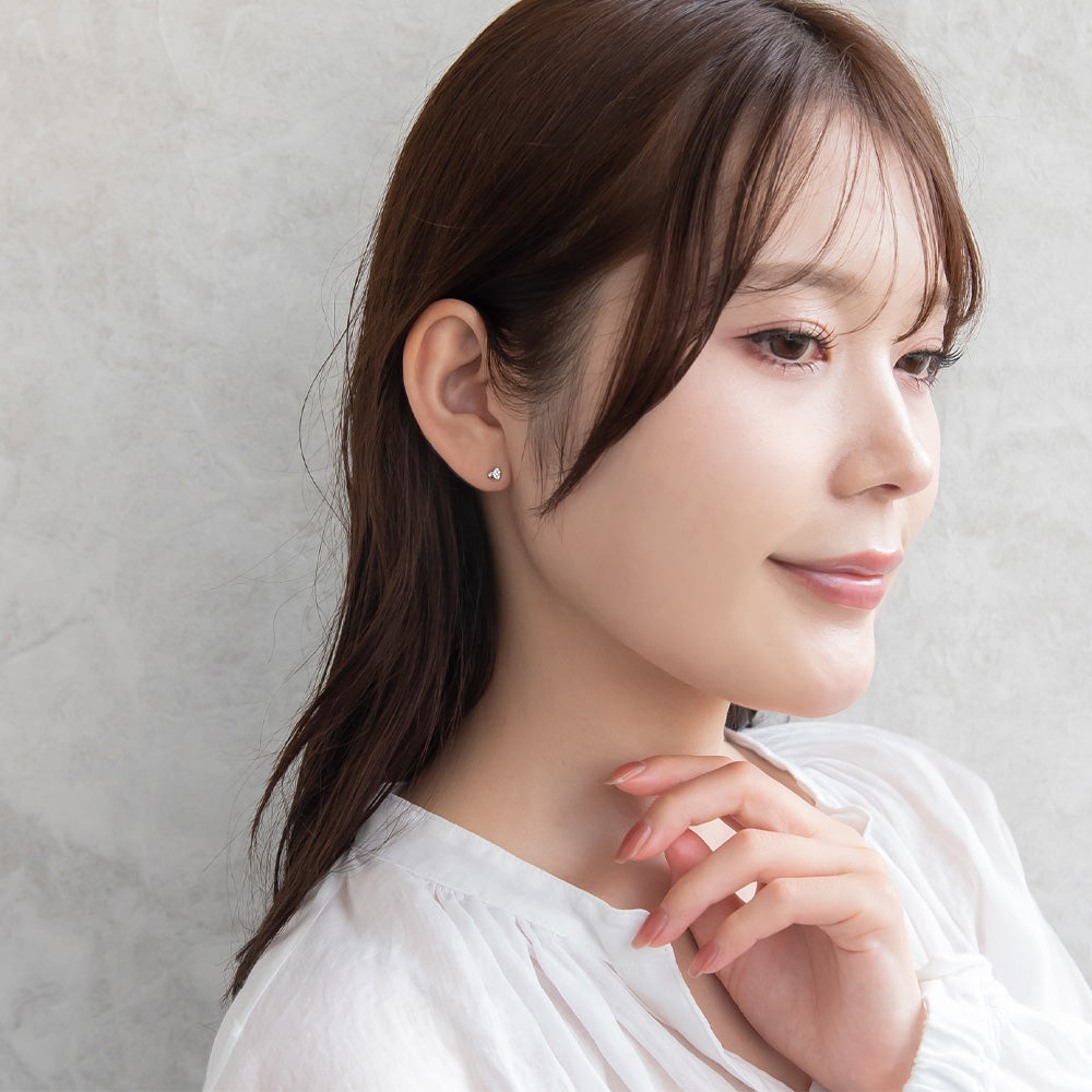 ピアス ニッケルフリー シルバー925 ミニ ハート スタッドピアス