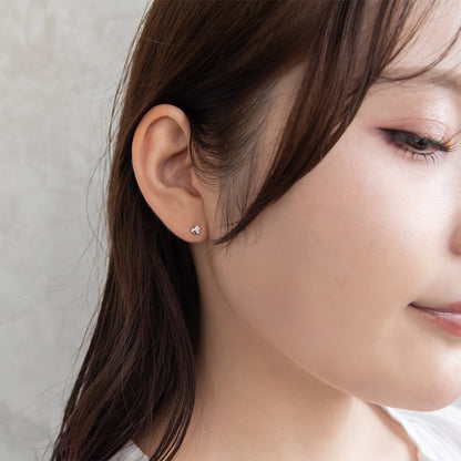 ピアス ニッケルフリー シルバー925 ミニ ハート スタッドピアス