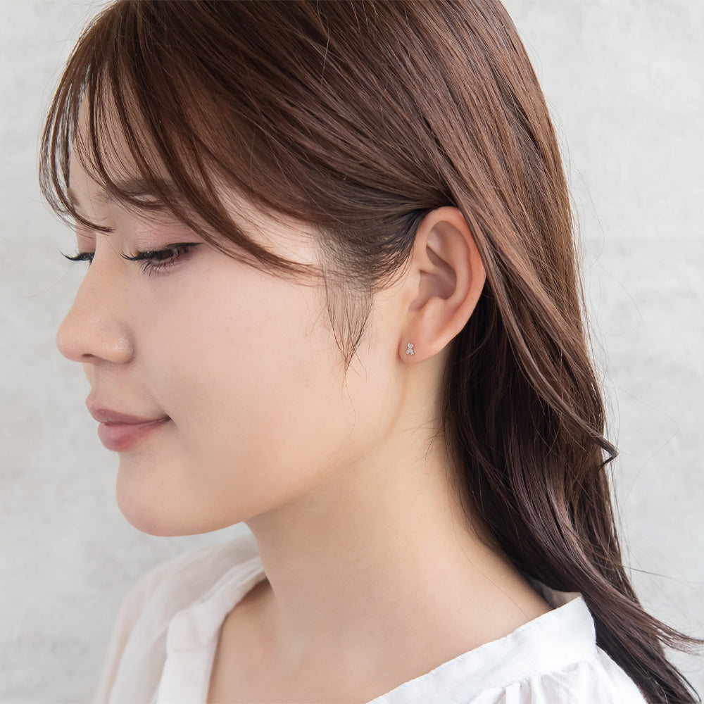 ピアス ニッケルフリー シルバー925 ミニ クロス スタッドピアス