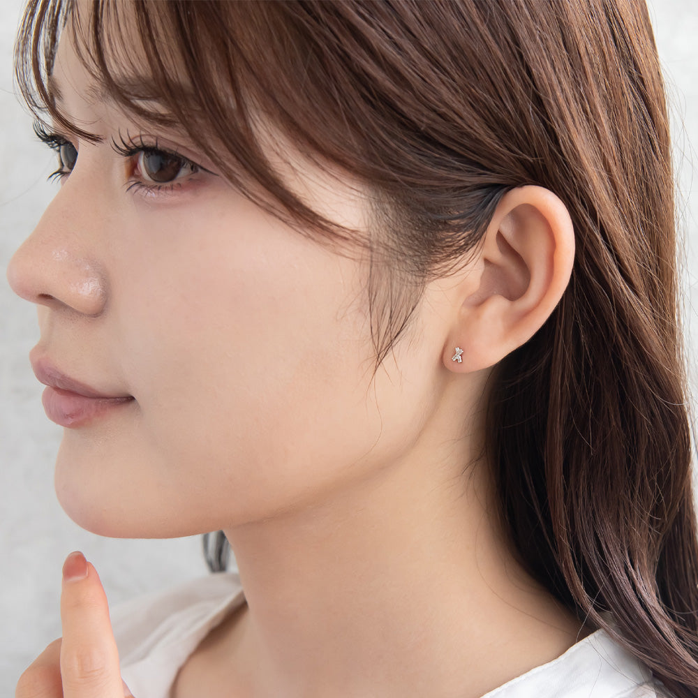 ピアス ニッケルフリー シルバー925 ミニ クロス スタッドピアス