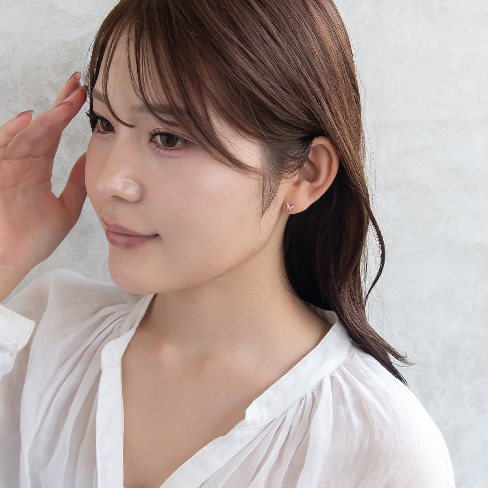 ピアス ニッケルフリー シルバー925 ミニ バタフライ スタッドピアス
