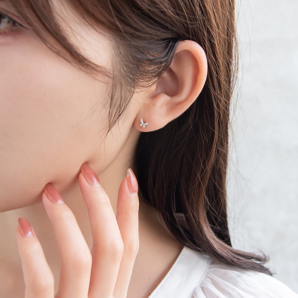ピアス ニッケルフリー シルバー925 ミニ バタフライ スタッドピアス