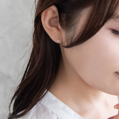 ピアス ニッケルフリー シルバー925 ミニ クローバー スタッドピアス