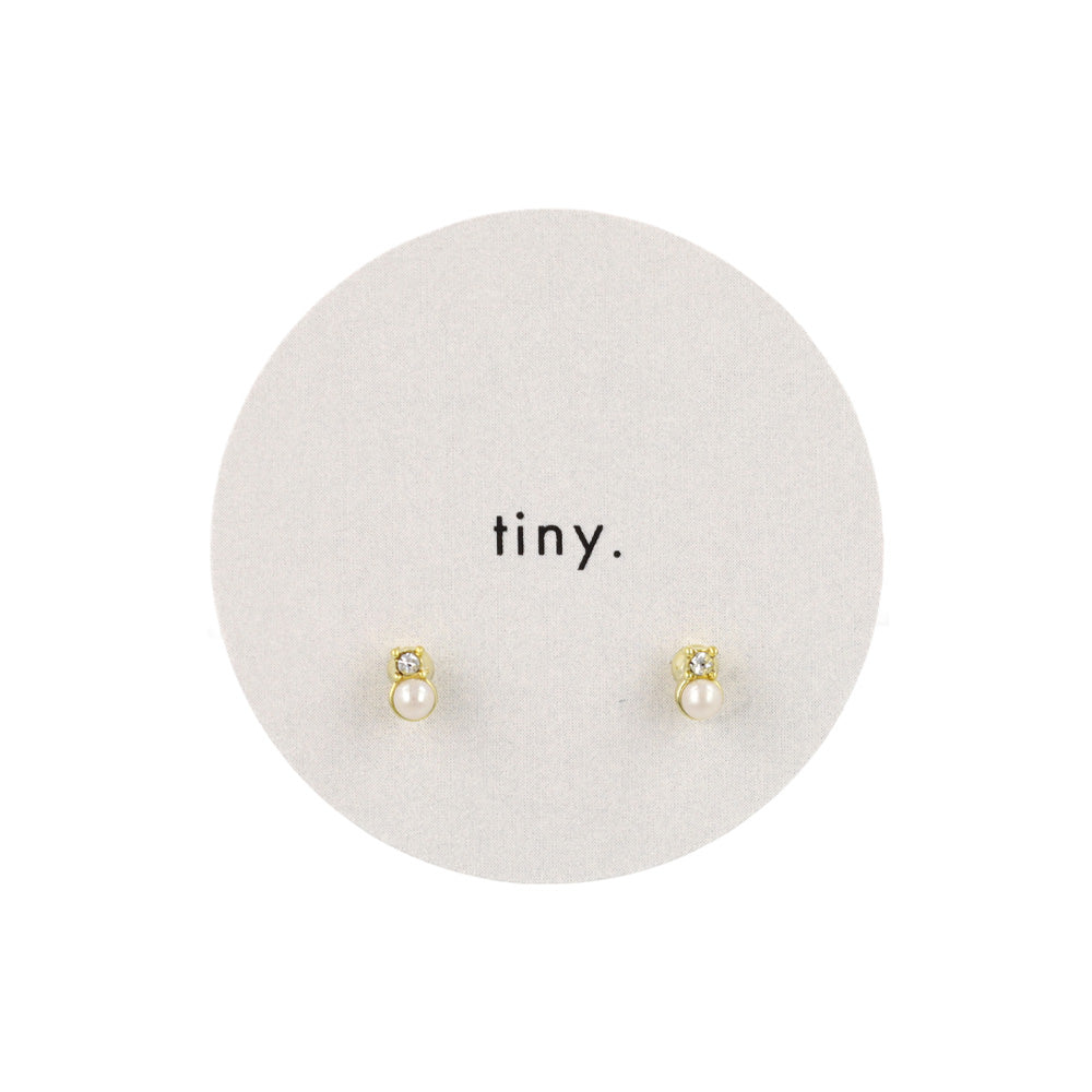 ピアス tiny. ニッケルフリー メタル ストーン パール ライン 小粒 スタッドピアス