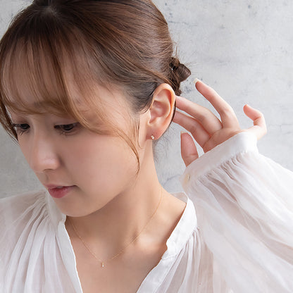 ピアス tiny. ニッケルフリー メタル ストーン パール ライン 小粒 スタッドピアス