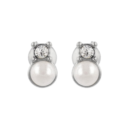 ピアス tiny. ニッケルフリー メタル ストーン パール ライン 小粒 スタッドピアス