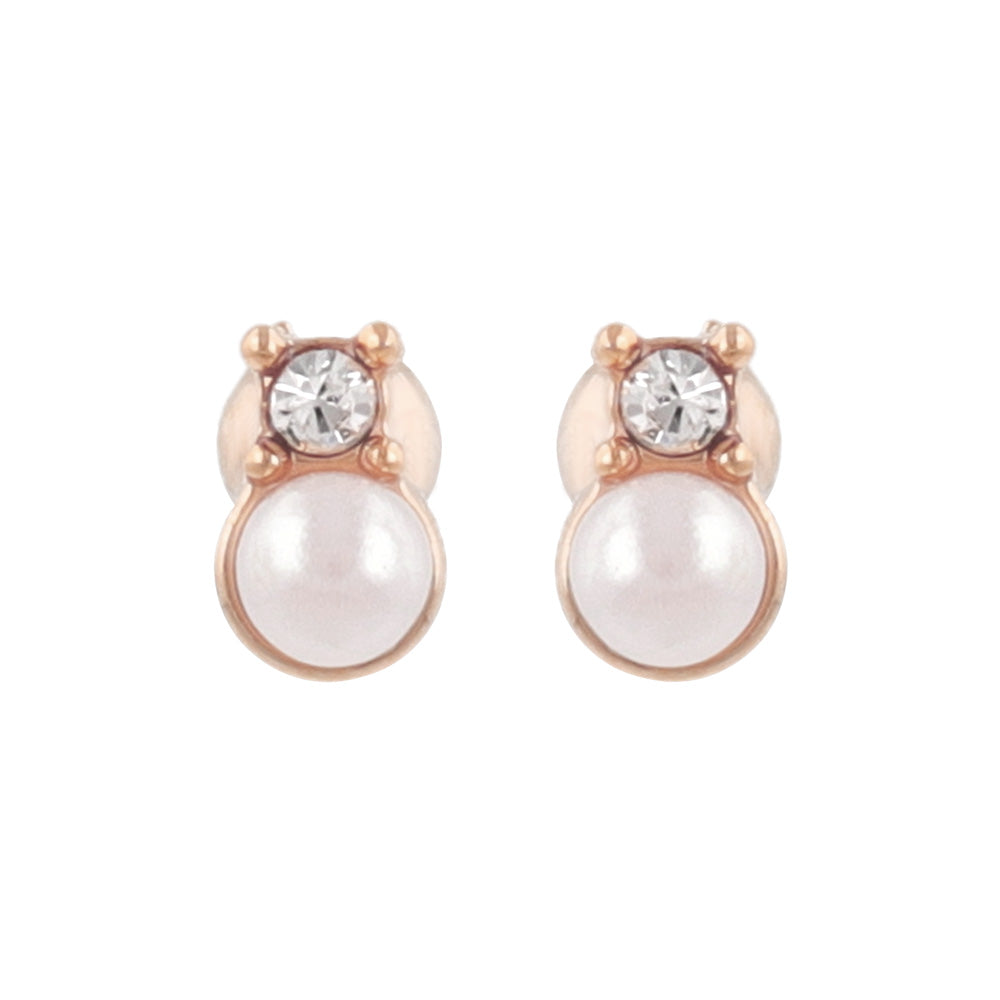 ピアス tiny. ニッケルフリー メタル ストーン パール ライン 小粒 スタッドピアス