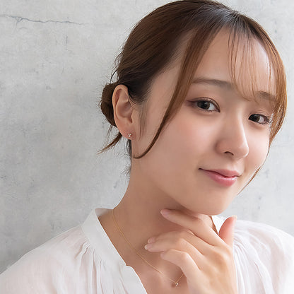 ピアス tiny. ニッケルフリー メタル ストーン ダブル パール 小粒 スタッドピアス