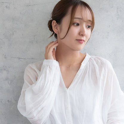 ピアス tiny. ニッケルフリー メタル ストーン ダブル パール 小粒 スタッドピアス