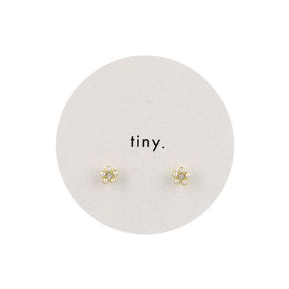 ピアス tiny. ニッケルフリー メタル ストーン パール フラワー 小粒 スタッドピアス