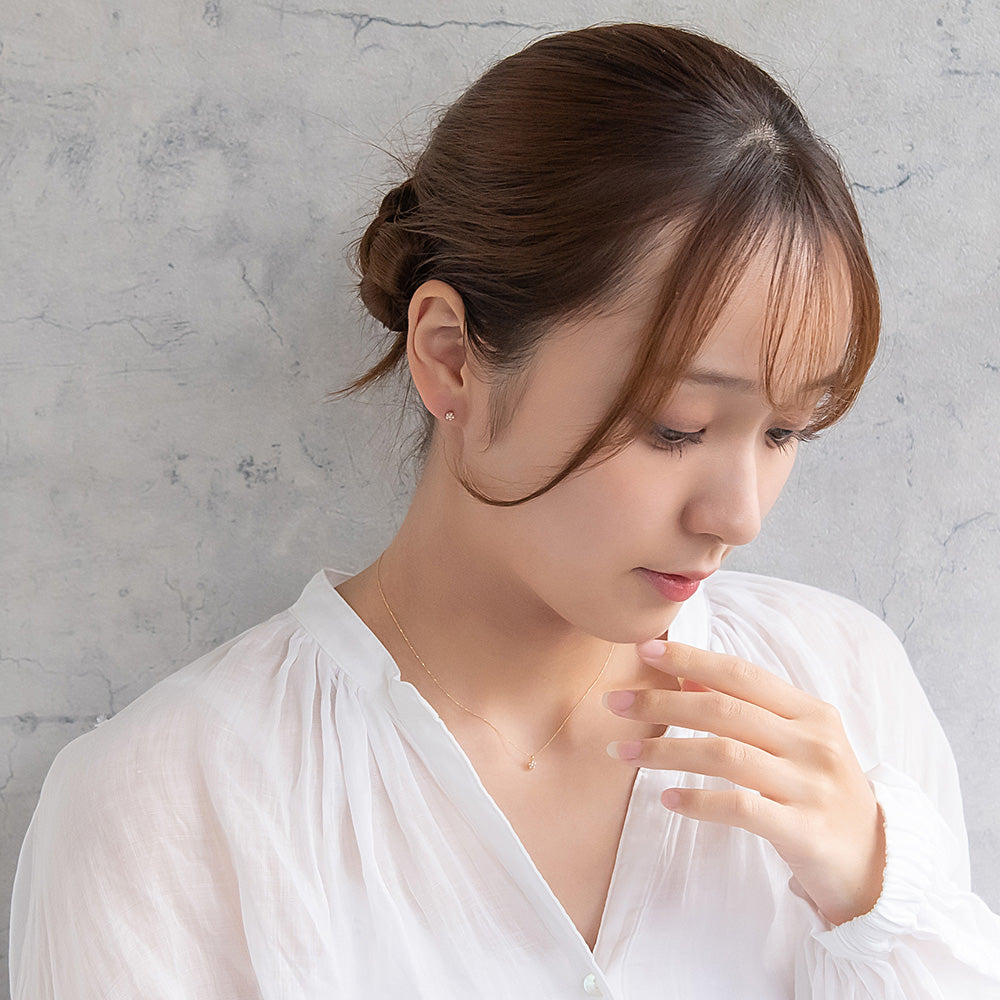 ピアス tiny. ニッケルフリー メタル ストーン パール フラワー 小粒 スタッドピアス