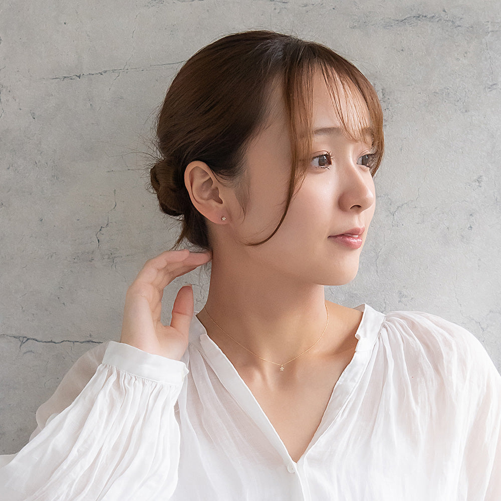 ピアス tiny. ニッケルフリー メタル ストーン パール フラワー 小粒