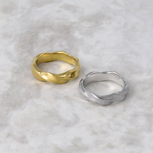 リング ステンレス ツヤ ツイスト ライン 11号 13号 15号 指輪