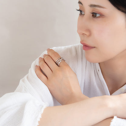 リング ステンレス キュービックジルコニア ライン フリーサイズ 指輪