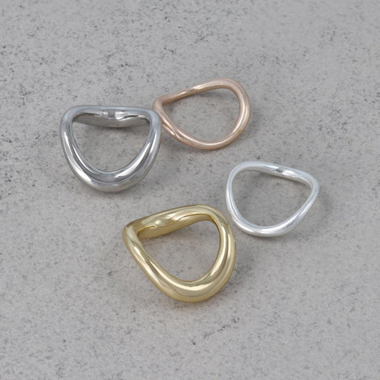 リング Combination Metal  ニッケルフリー メタル ウェーブ V字 プランプ 2本セット 11号 指輪